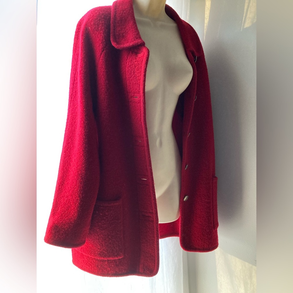 Talbots SIMPLY GORGEOUS 100% Wool, Red Petite Winter Jacket ❤️ Size Small